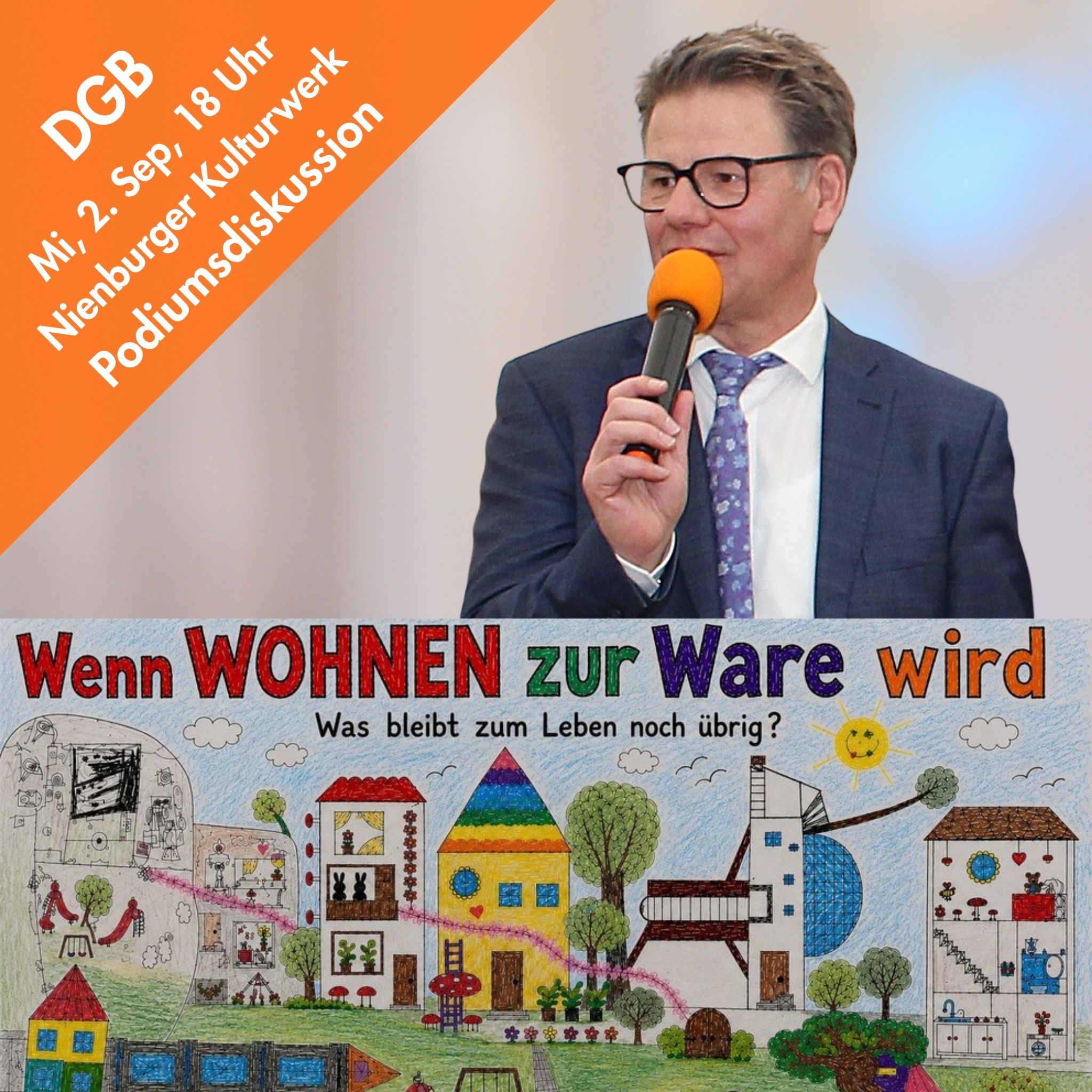 Der DGB lädt zur Podiumsdiskussion der Landratskandidierenden ein.