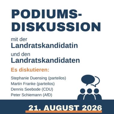 Podiumsdiskussion der Bewerber:innen für den Landrat/die Landrätin im Landkreis Nienburg.