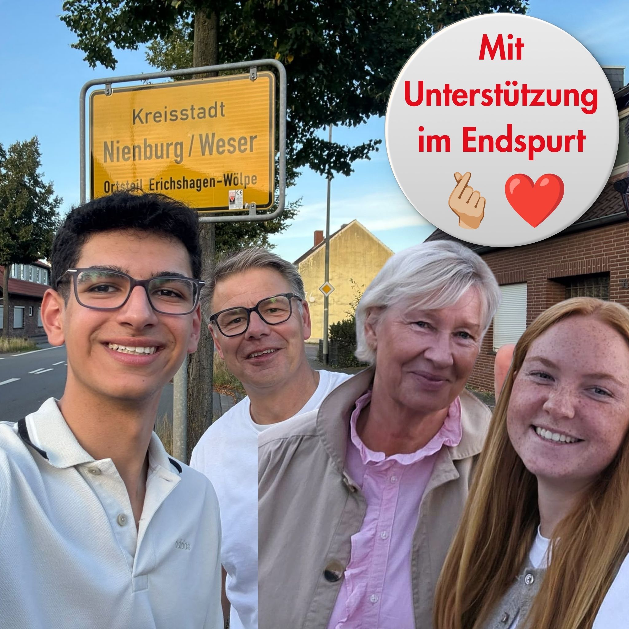Martin Franke im Endspurt mit Etienne Januzi, Conny Feske und Zoè Rauer.